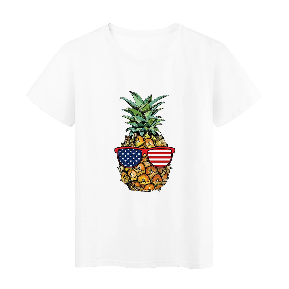 

Funny Pineapple Printed USA Fashion Women Tops Tshirt Creative Design Graphic Harajuku Clothes Hipster Punk Style Female T-Shirt