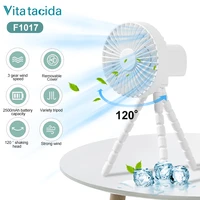 2021 tripod usb mini fan 18002500mah rechargeable battery small cooler clip for baby stroller hand portable fan desktop table