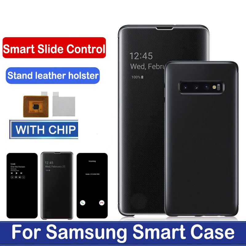 

Smart Chip Flip Mirror Case For Samsung Galaxy S10 S8 S9 Plus Leather Case Cover for Samsung Note 10 8 9 5 S8 S9 Plus S6 S7 Edge