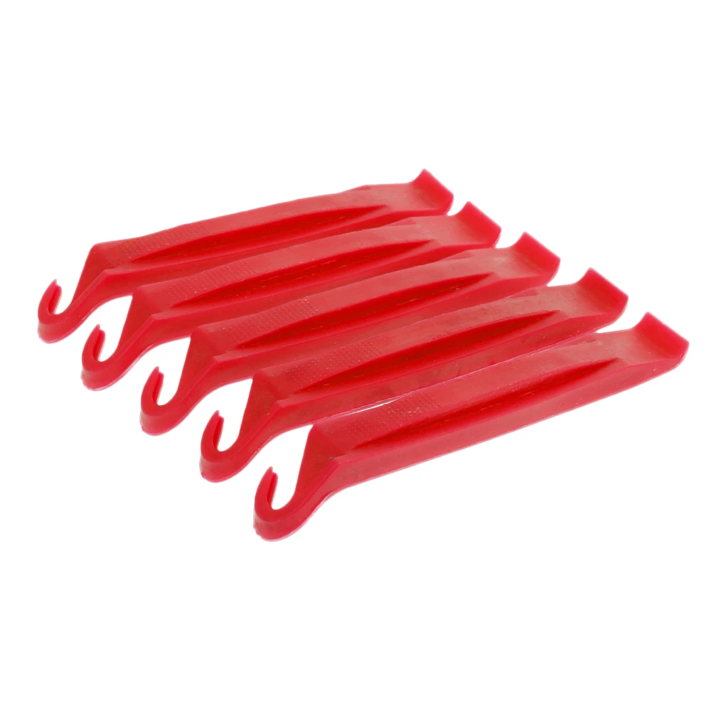 

Lightweight Plastic Tyre Levers Set of 5, Road Mountain Bike Bicycle Cycle, Red Blue