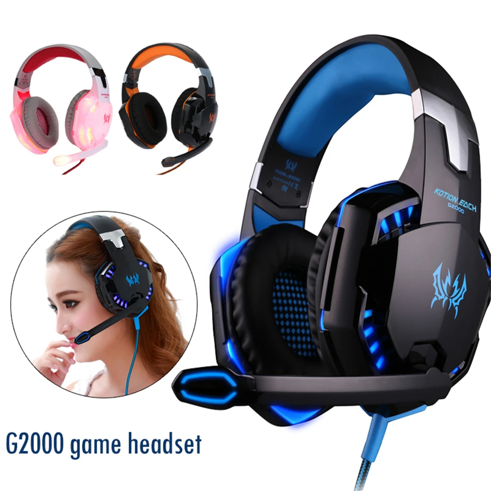 Игровые наушники G2000 G9000 с микрофоном большие подсветкой стереонаушники