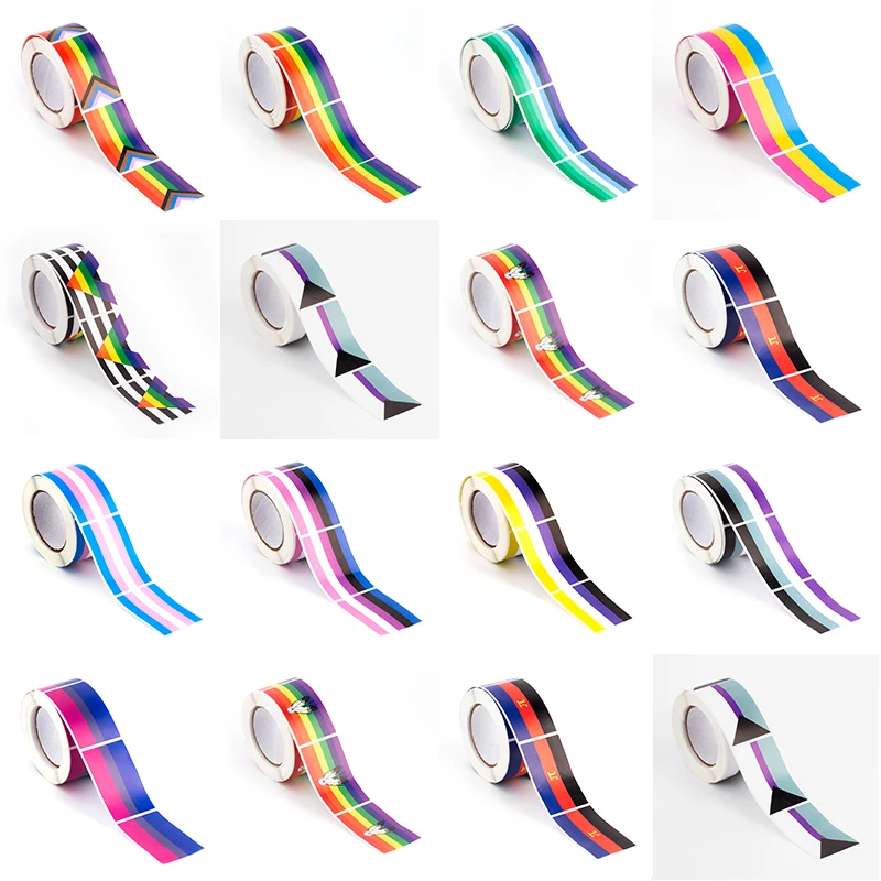

250PCS Stickers 3*5CM Demisexual Pride Bisexual pride Paper Sticker Label Packaging Seals Crafts Favor Tag Toppers Labels