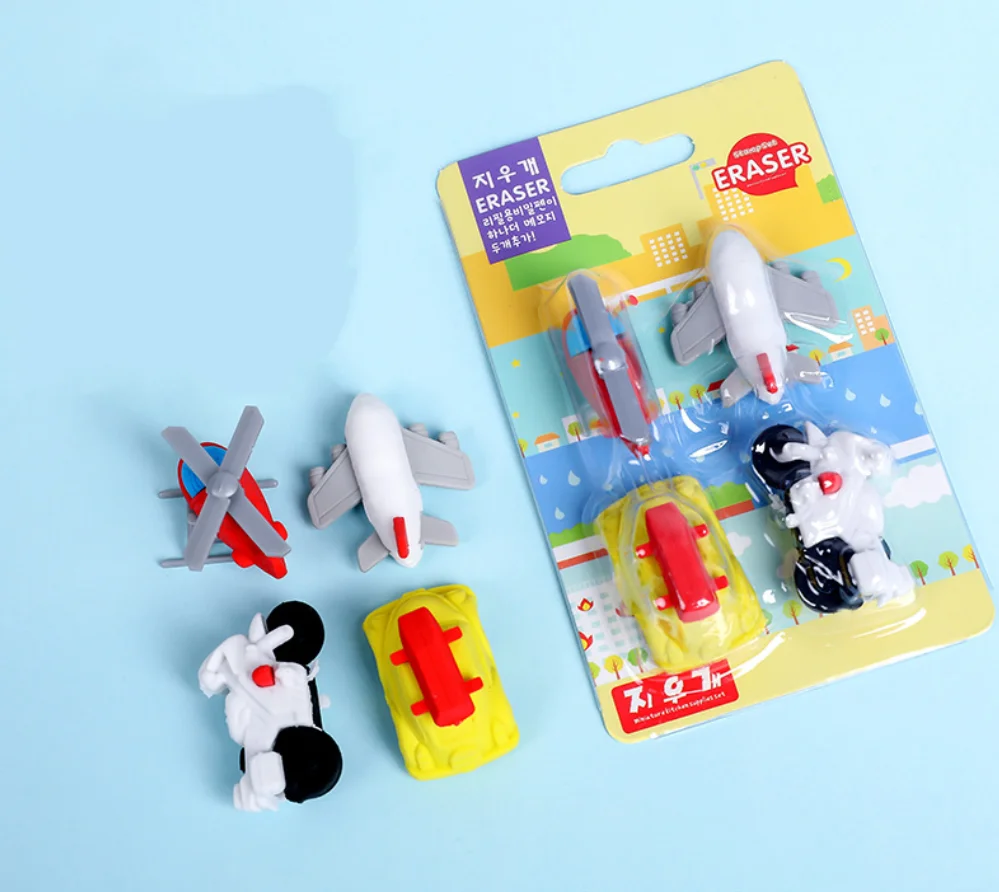 Ластик набор TPR резиновые милые мотоциклетные самолет экскаватор кран грузовик