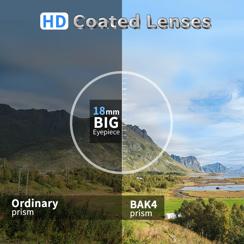 Бинокль 60X HD профессиональный дальнего действия дальность 3000 м FMC слабое ночное