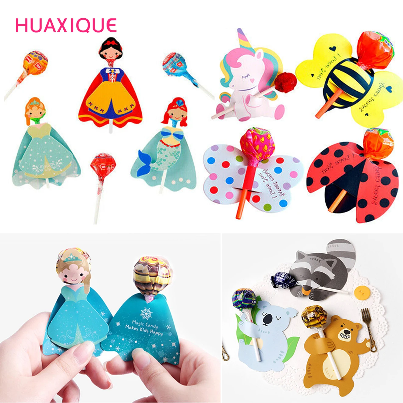 Украшения в виде единорога леденцов карточки украшения для вечеринки честь