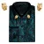 Мужские шелковые рубашки Barry.Wang, темно-бирюзовые повседневные рубашки с длинным рукавом, дизайнерские облегающие рубашки с золотым леопардовым воротником - изображение