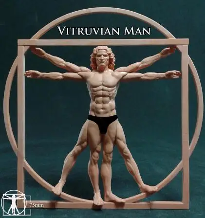Сборочные неокрашенные весы 1/22 80 мм Vitruvian Man Высокая история игрушка Смола модель