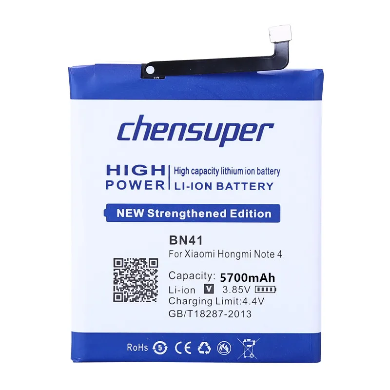 Аккумулятор chensuper BN41 на 5700 мА · ч для Xiaomi Hongmi Note 4 Redmi аккумулятор MTK Helio X20 4X Pro Гб + 64