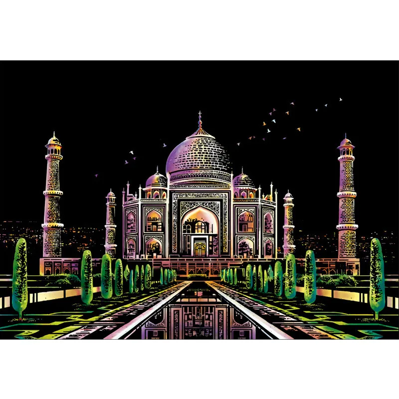 Taj Mahal BalleenShiny Дети DIY скретч картины волшебный морской пейзаж художественные рисунки детские развивающие игрушки Детские подарки на день рождения для мальчиков и девочек - Цвет: Taj Mahal