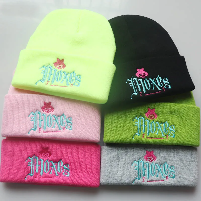 

Street Wear Hats For Women Winter Wool Cap Embroidery Knitting Student Pullover Hat Space Caps