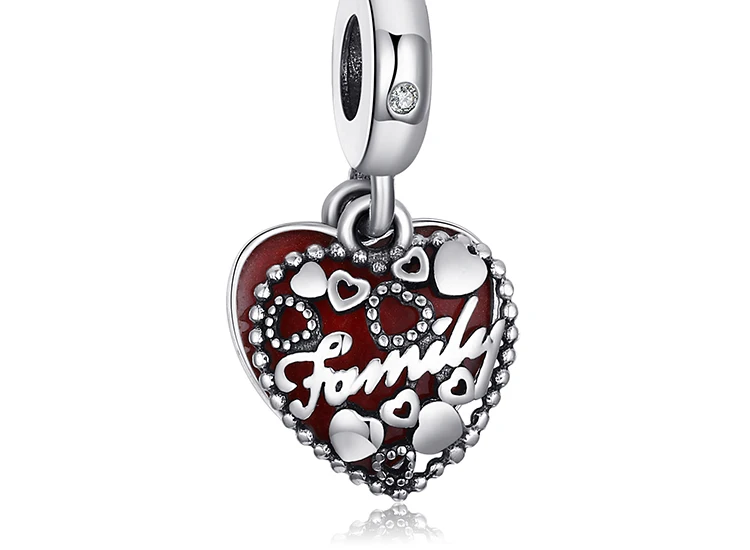 Jewelrypalace стерлингового серебра 925 секрет восхищение красной эмалью бисер Подвески Fit Браслеты подарки для нее Модные украшения подарок