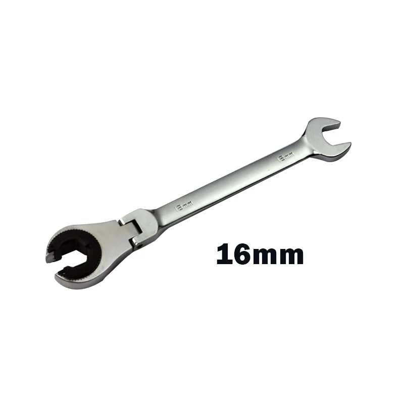 

Wrench With Flexible Head 8-19mm Tubing Ratchet Wrench Mirror Polishing Maintain Repair Tool Hogard