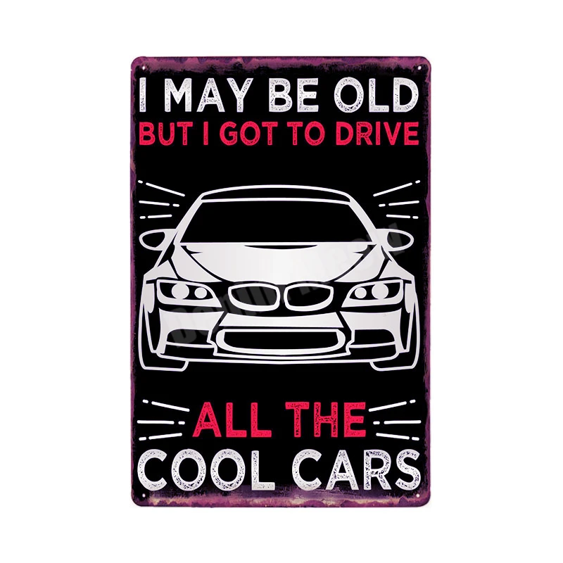 G Fix Cars Plaque Shabby Chic Metal Tin Signs Classic Car Wall Art Poster Advertising Plates Bar Garage Vintage Home Decor MN117 - Цвет: G