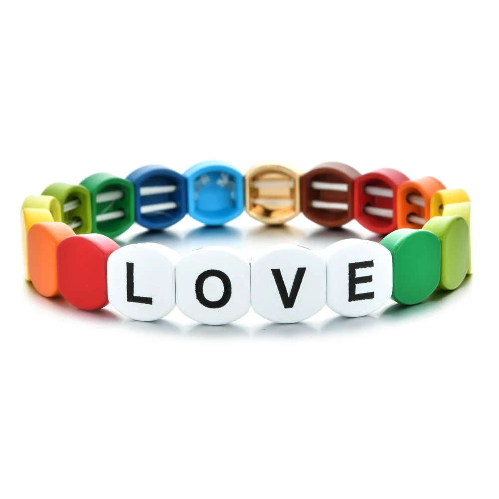 ZMZY Boho Love Friends Радужный Браслет цветной эмалированный браслет из бисера