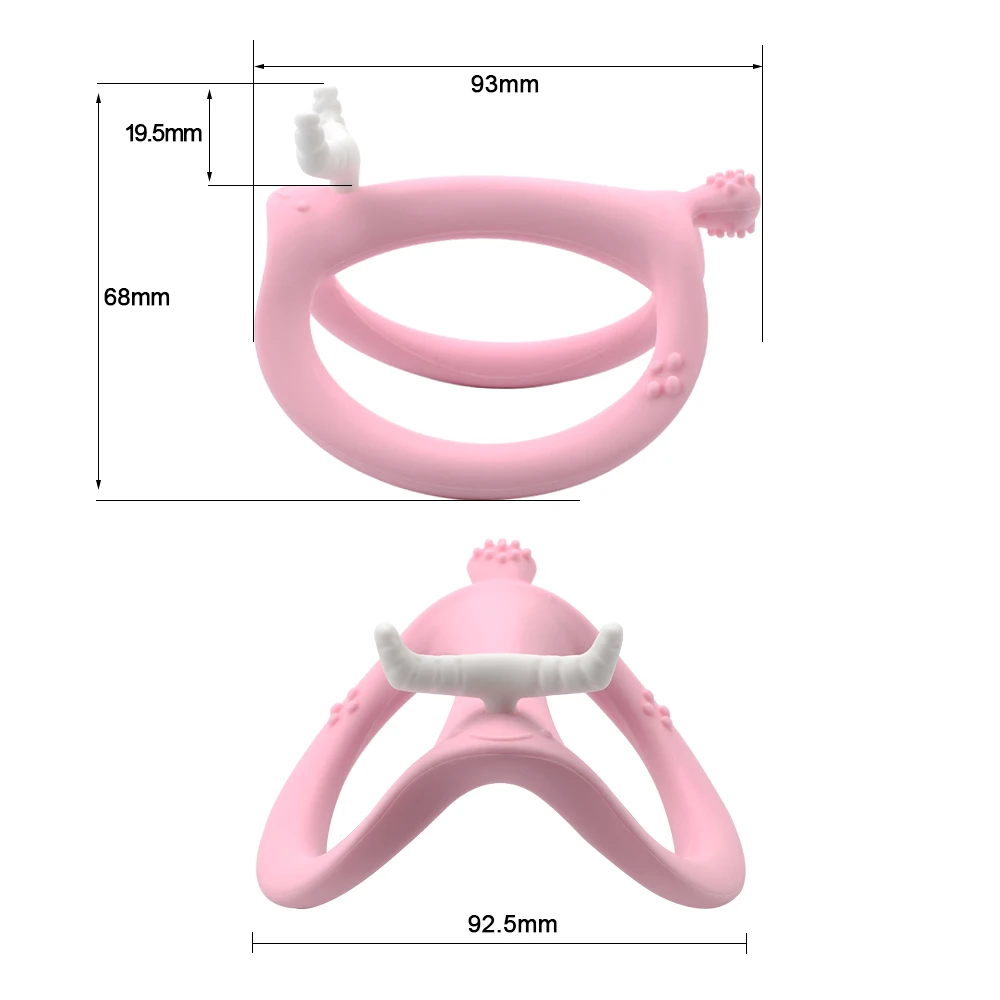 LOFCA-mordedor de silicona para beb&eacute;, juguete de dentici&oacute;n de silicona de grado alimenticio, sin BPA, regalo para morder, 1 unidad-1