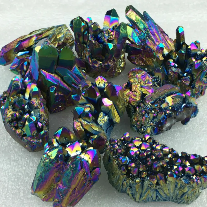 Natural Quartz Crystal Rainbow Titanium Cluster Mineral Specimen Healing 30-100g | Дом и сад