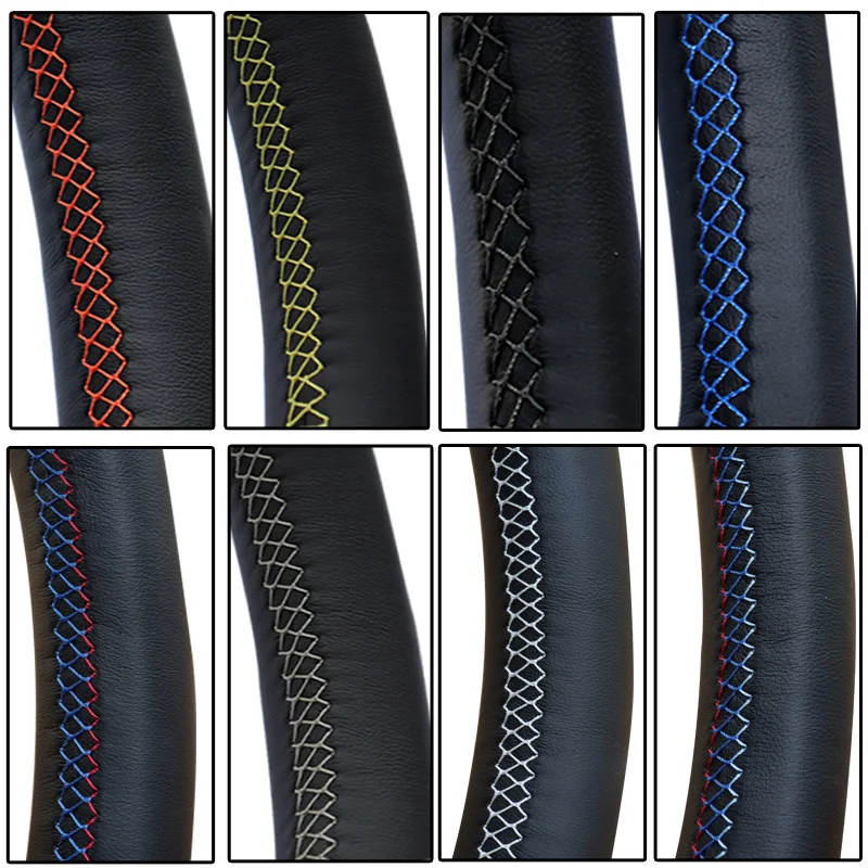 

Black Genuine Leather Car Steering Wheel Cover for BMW E83 X3 2003-2010 E53 X5 2004 2005 2006