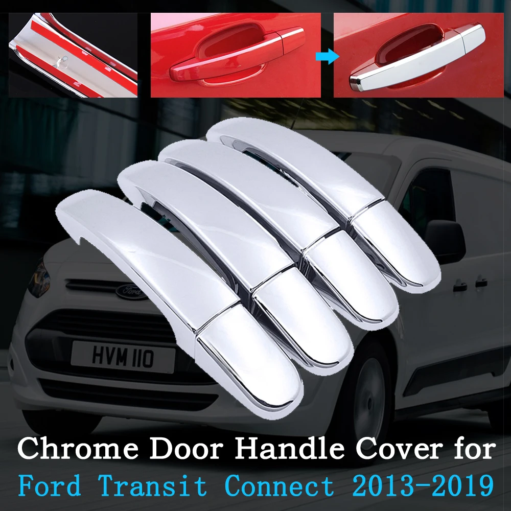 Хромированная крышка ручки двери автомобиля для Ford Transit Connect MK2 Wagon 2013 ~ 2019 2014 2015 2016