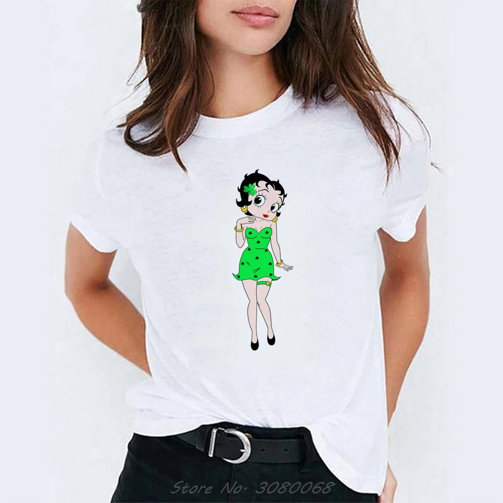 Betty Boop футболка женская летняя Эстетическая женская одежда футболка с Микки Маусом Женская Модная стильная женская футболка