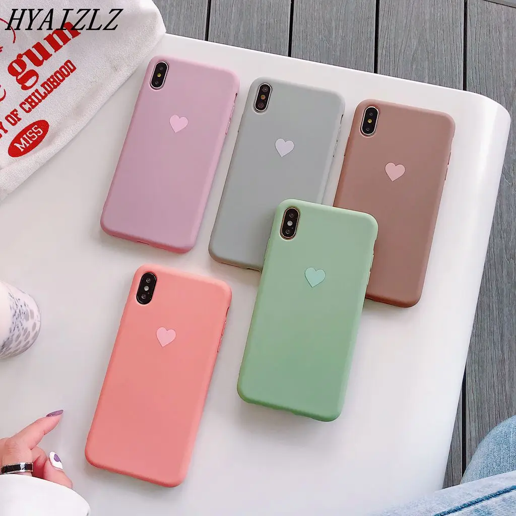 Простой маленький чехол для iPhone 11 Pro Max Xs Xr X 6 6s 7 8 Plus мягкий силиконовый с сердечком