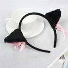 Красивые маскарадные костюмы для косплея кошачьих ушей на Хэллоуин с кошачьими ушками для аниме-вечеринки, галстук-бабочка, головной убор с колокольчиком, повязка на голову с аниме
