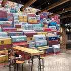 Европейские 3D промышленные железные листовые контейнеры, настенная 3D Бумага для ресторана, кафе, KTV, бара, Декор, фон, Настенная 3D Бумага