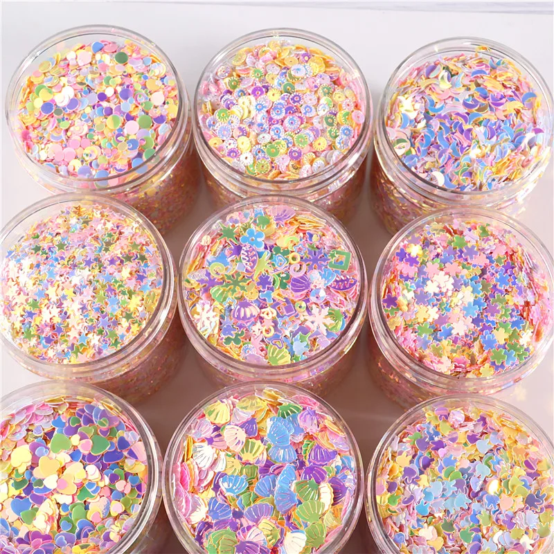 Коробка для упаковки ногтей блестки рукоделия смешанные желтые розовые звезды