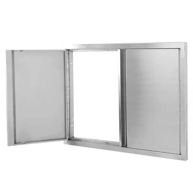 

Grilling Picnic Camping Barbecue Door Stainless Steel Double Layer Outdoor Kitchen Door Barbecue Door for Outside