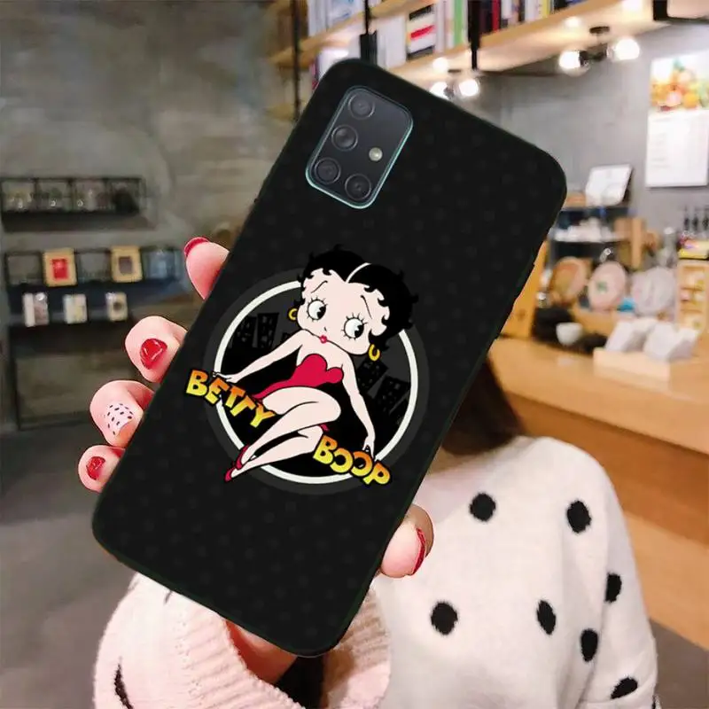 

YJZFDYRM Cute cartoon Betty Boop Phone Case Hull For Samsung Galaxy A01 A11 A31 A81 A10 A20 A30 A40 A50 A70 A80 A71 A91 A51