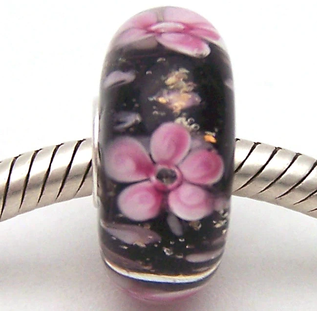 

PJG1907 100% S925 Sterling Silver Beads Murano Glass beads Fit European Charms Bracelet charms diy jewelry Lampwork GlassBeads