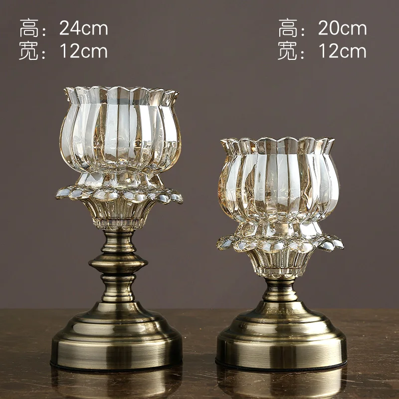 

Luxury Stand Candle Holder Crystal Glass European Romantic Dinner Table Candle Holder Retro Home Wedding Candlestick New MM60ZT