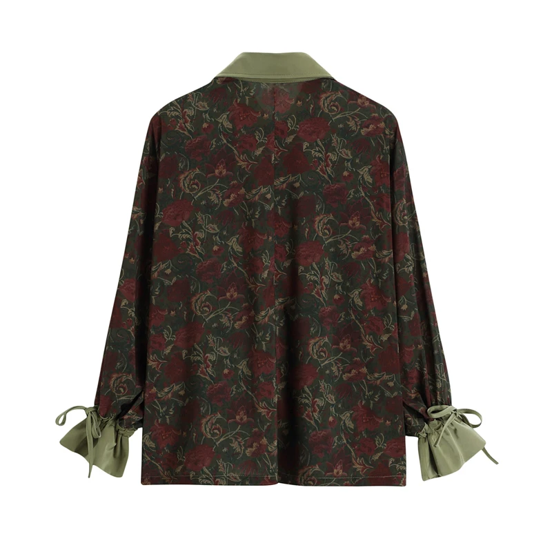 

Autumn Vintage Style Floral Printing Loose Women's Blouse Shirt Korean Casual Long Sleeve Ladies Button Blouses Female Tops