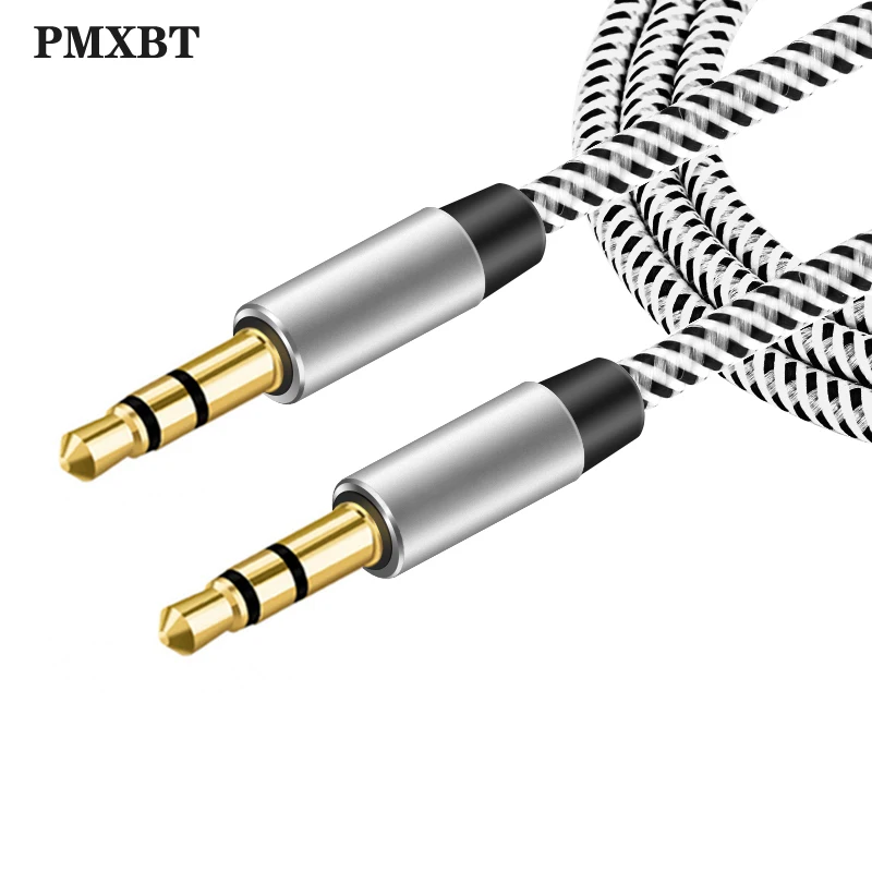 

1m Jack Aux Wire 3.5 mm to 3.5mm Audio Cable Male to Male Kabel Gold Plug Car Media & Players Aux Cord For iphone Samsung Xiaomi