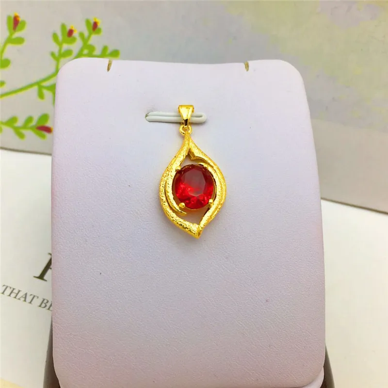 

Fashion 14K Gold Women's Wedding Engagement Jewelry Yellow Gold Chain Necklace Emerald Gemstone Pendant Necklace Birthday Gifts