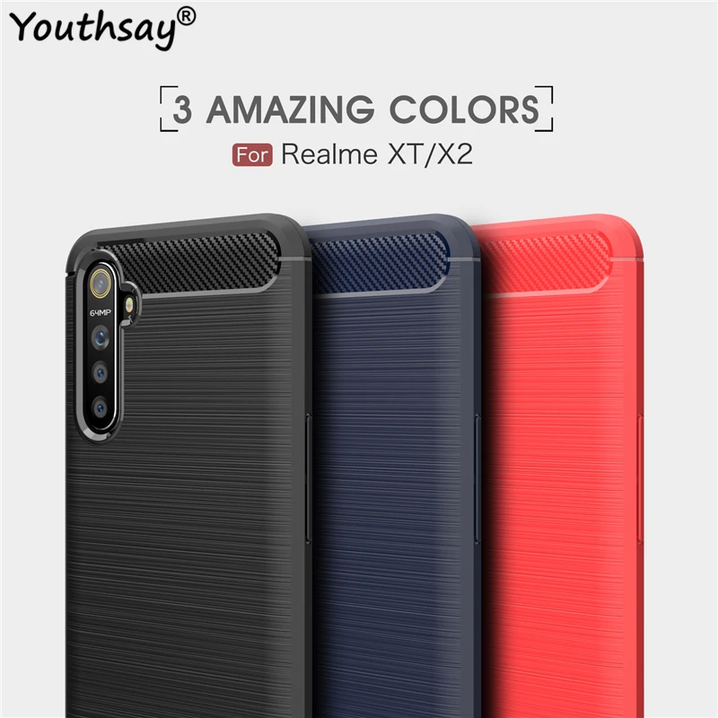 for oppo realme xt case soft tpu silicone carbon fiber rubber case for oppo realme xt cover for oppo realme xt 6 4 inch youthsay free global shipping