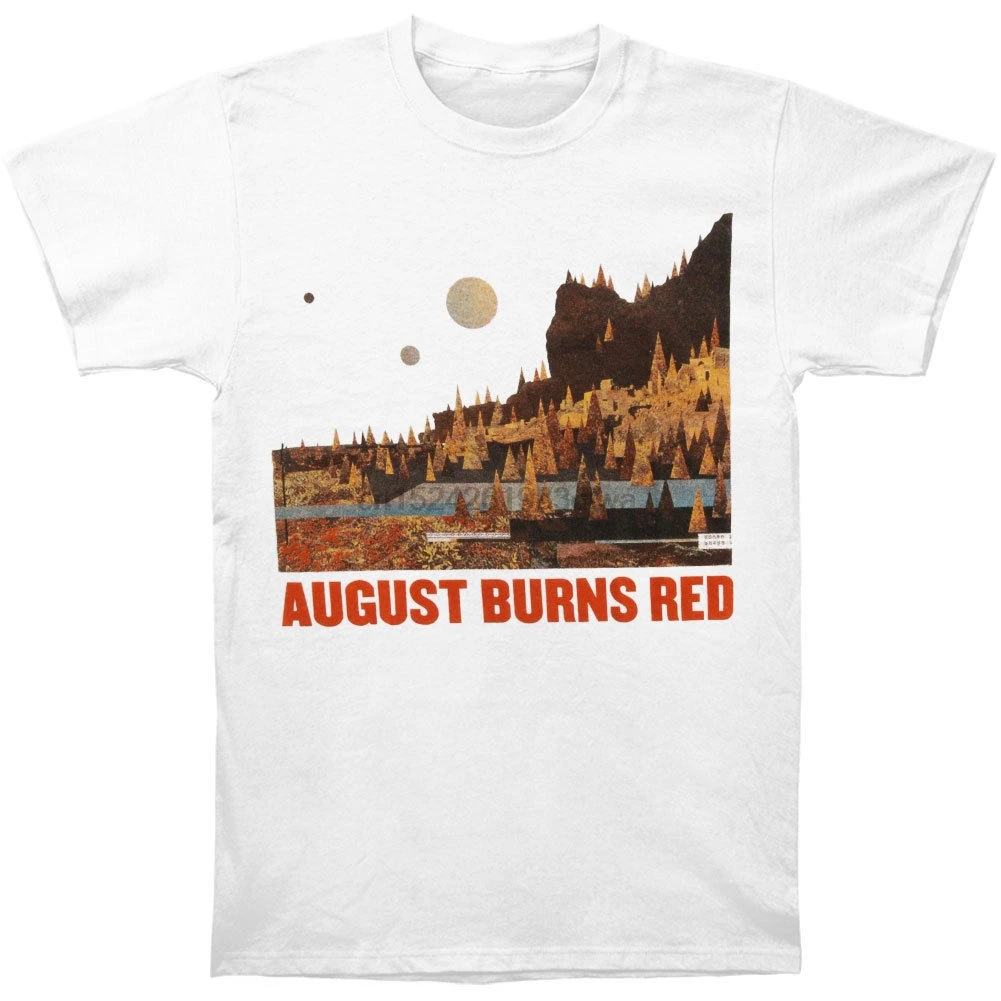 August Burns Красная мужская футболка с альбомом WhiteNew весна лето|Мужские футболки| |