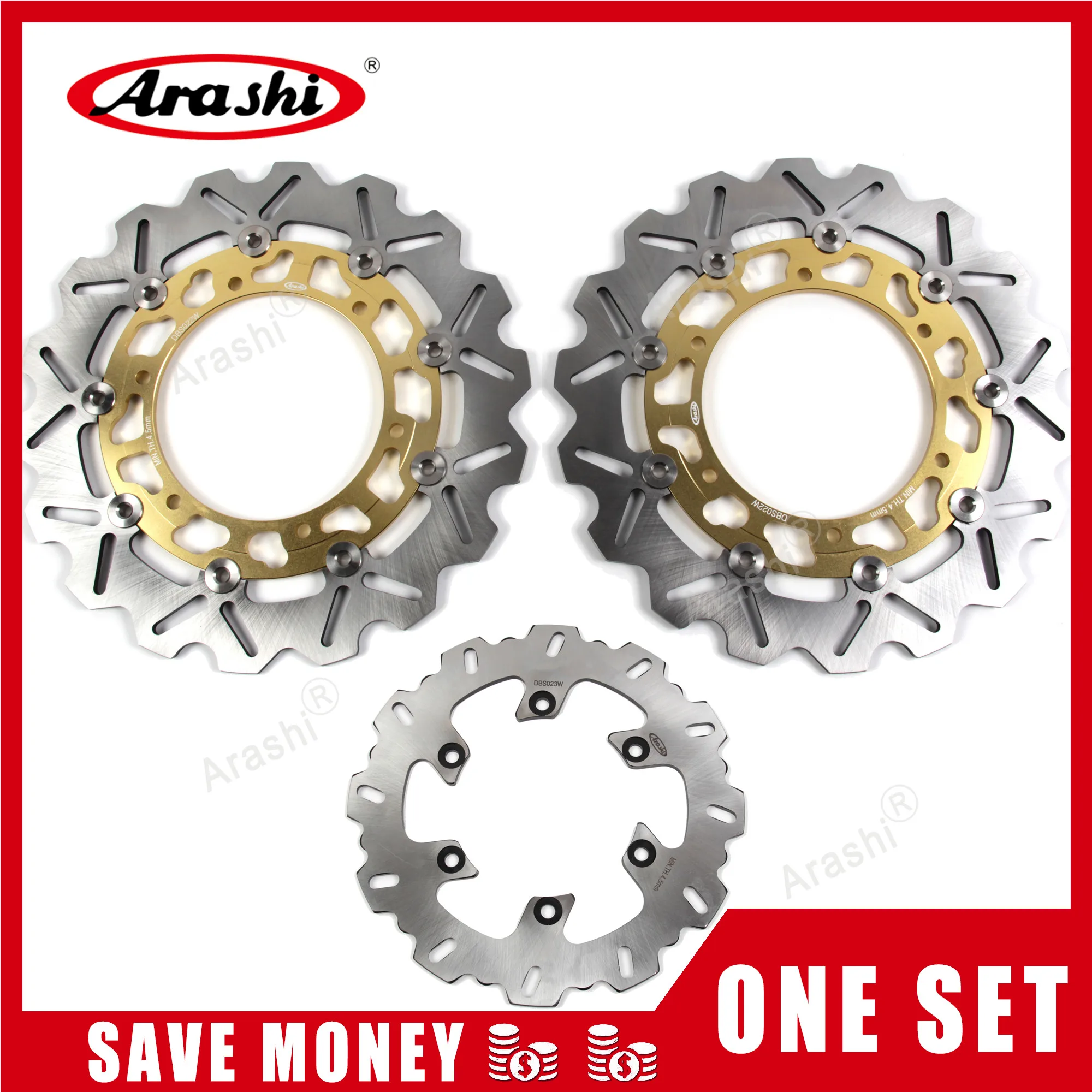Arashi 1 комплект YZF R THUNDERCAT 600 1996 2004 CNC Передние Задние тормозные диски роторы для YAMAHA