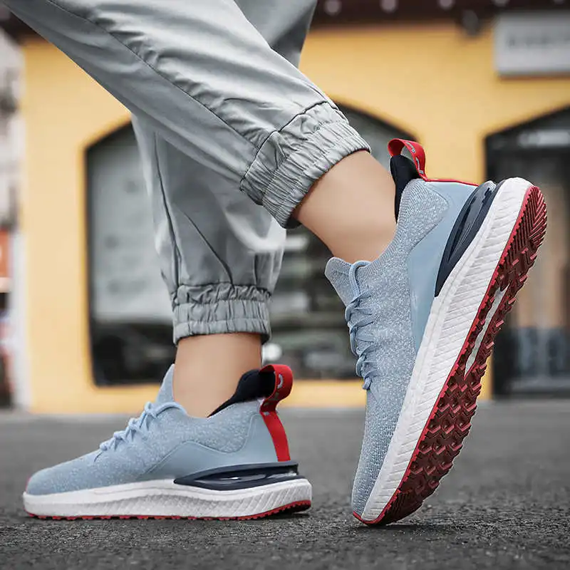 

Running Shoes Man Breathable Lace Up Sneakers Male Network Low Top Men's Sport Shoes Slip Resistant Platforms Men Sneakers 82G