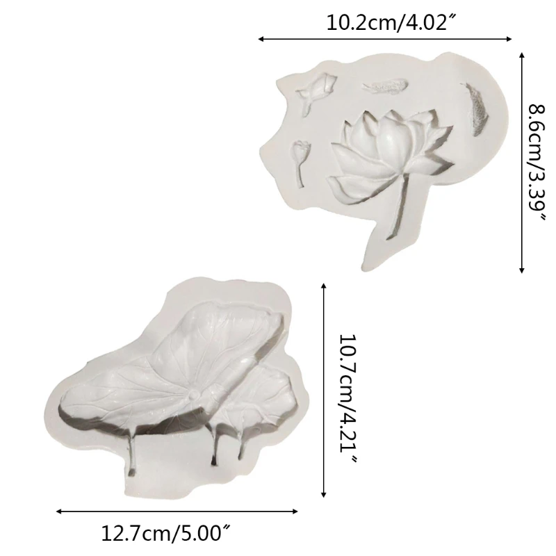 

2pcs Lotus Silicone Mold for Baking Chocolate Mousse Cake Waffle Cookie Candy Baking Mould