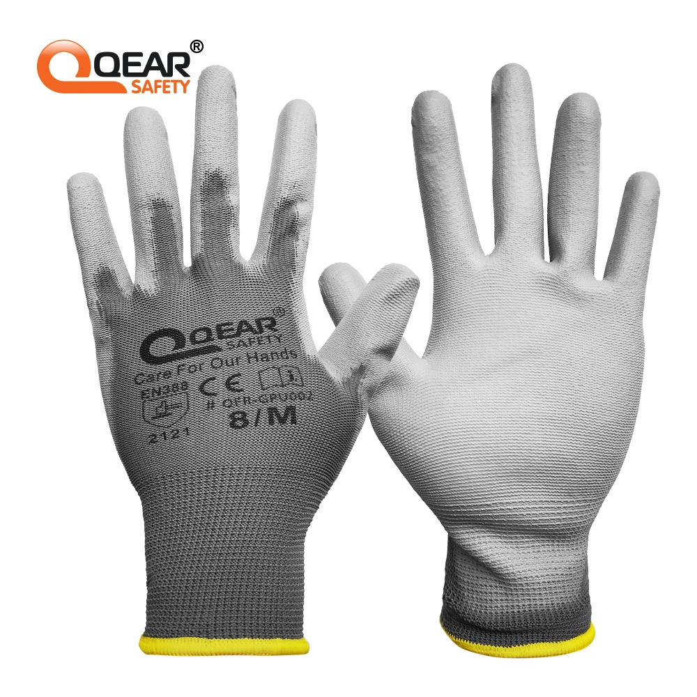 

QEAR SAFETY тонкие защитные перчатки из полиуретана, 12 пар