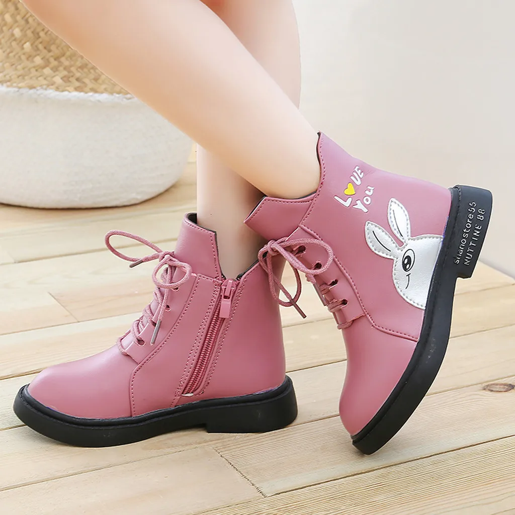 winter boots Children Baby toddler girl boots princess Cartoon Shoes Leather Winter Cotton Warm winter boots kids#Y3