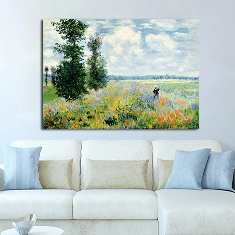 Абстрактные Маки в серебристом стиле от Клода Моне масляная живопись