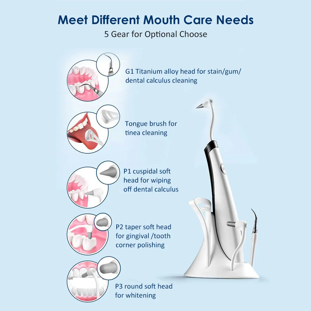 5 в 1 ультразвуковой прибор для чистки зубов|Ирригаторы полости рта| |