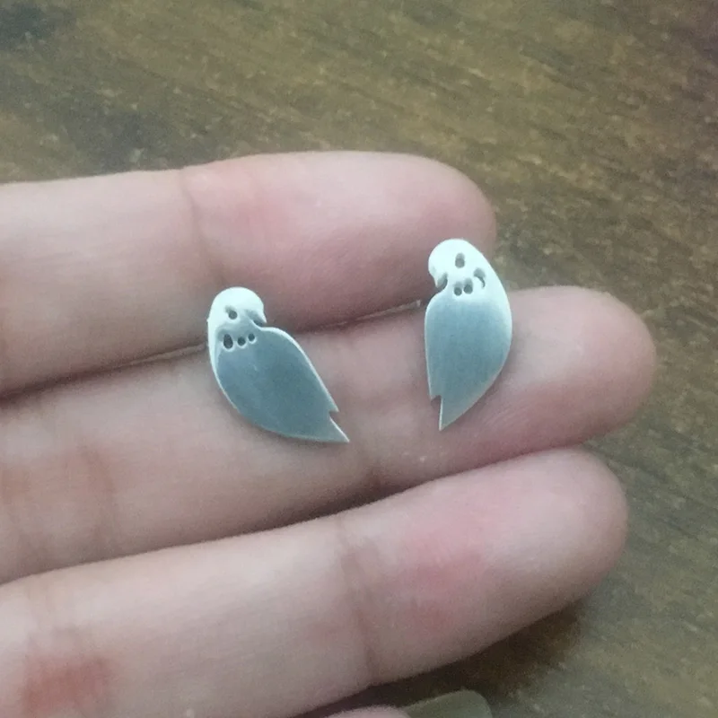 Bird SMJEL серьги-гвоздики из нержавеющей стали с Микки Маусом для женщин и девочек, минималистичные серьги с изображением лисы, кошки, ежика, ювелирные изделия, аксессуары для животных, подарки - Окраска металла: Bird