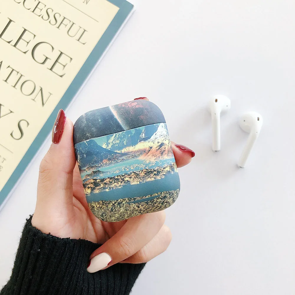 J-Hard Художественный чехол для наушников с цветочным рисунком для Apple Airpods 2 1 Air Pods чехол s милый светящийся винтажный цветочный чехол для AirPod защитная оболочка подарок - Цвет: J-Hard