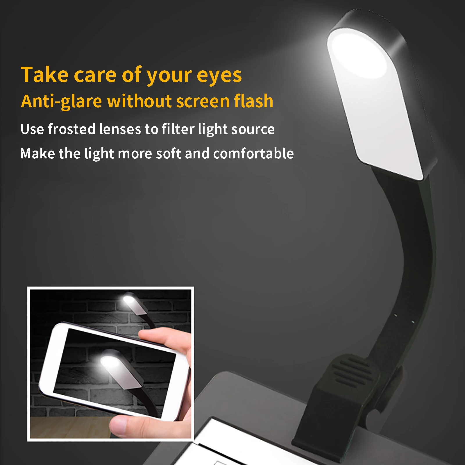 

USB Rechargeable Led Book Lights Clip On Dimmable Eye Protection Reading Lamp Night Lamp For Kindle EBook Ipad Computer