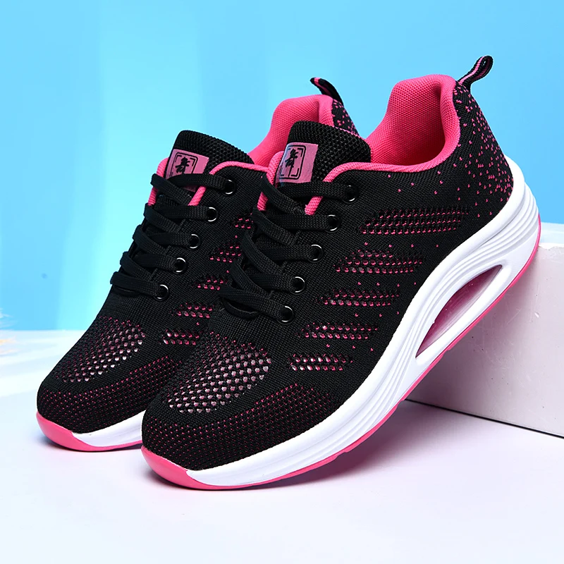 

2021 Hot Sale Fitness Shoes Women Sport Shoes Outdoor Lace-up Platform Sneakers Air Mesh Breathable Walking Jogging Gym Trainers
