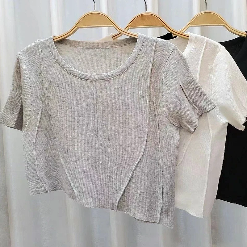 Футболка женская Асимметричная модный топ со складками милые популярные