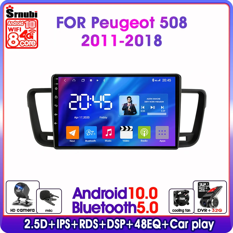 S11 Android 10 0 RDS DSP IPS 48EQ Автомобиль Радио Мультимедийный видеоплеер для Peugeot 508 2011 2018 2din