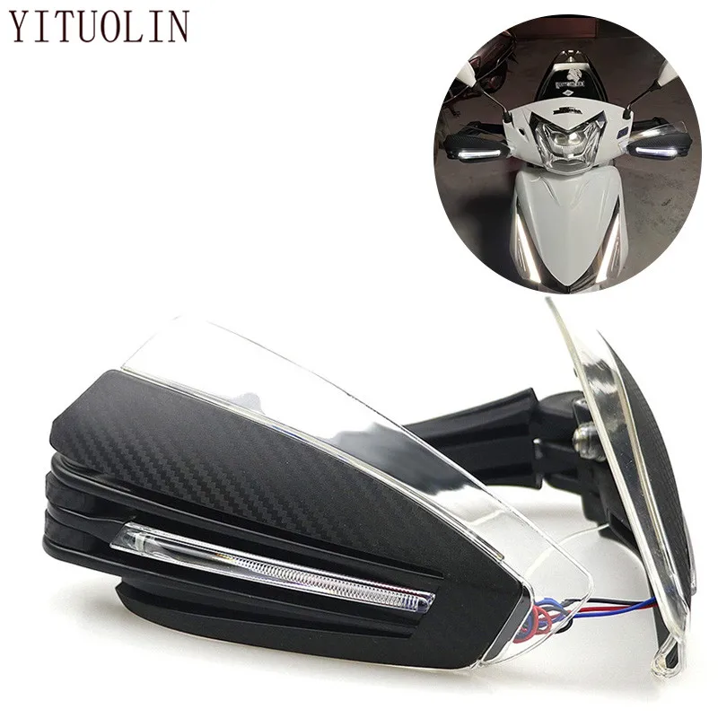 

Handguards Motorcycle Hand Protector White Amber Led Light For YAMAHA R15 V3 SR 250 R6 2017 XVS 650 PW50 R1 2015 TDM 850 MT07